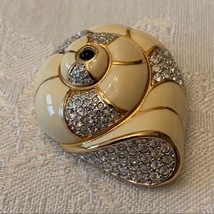 Enameled Seashell Pin